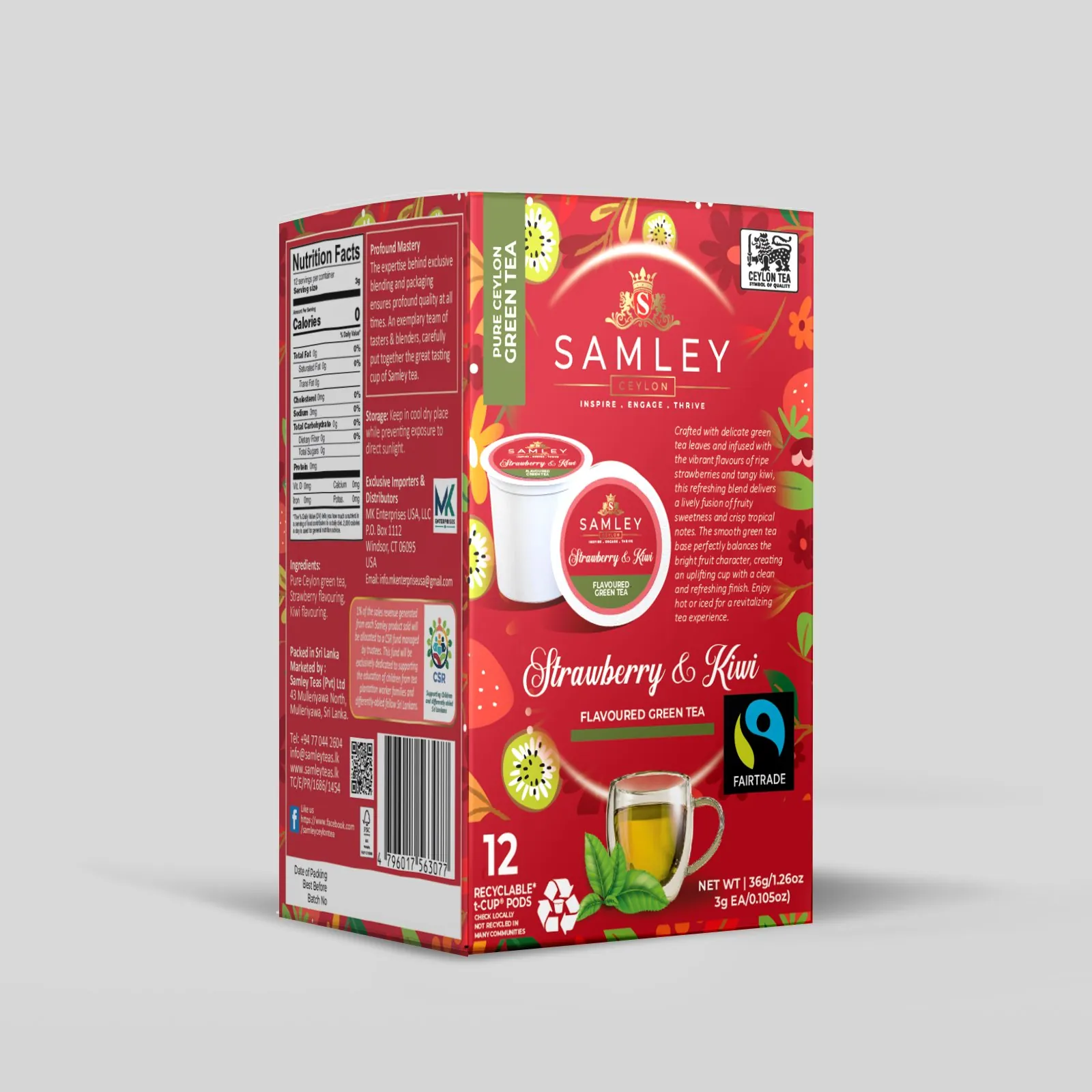 Strawberry & Kiwi Flavoured Green Tea T-Cup